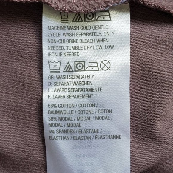 AnyBody Cozy Knit Seamed Tee Faded Plum Cotton Modal Spandex Top NWOT Size M - Picture 7 of 9